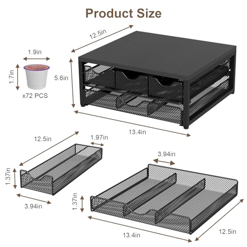 Coffee Pod Holder For Counter (Black)