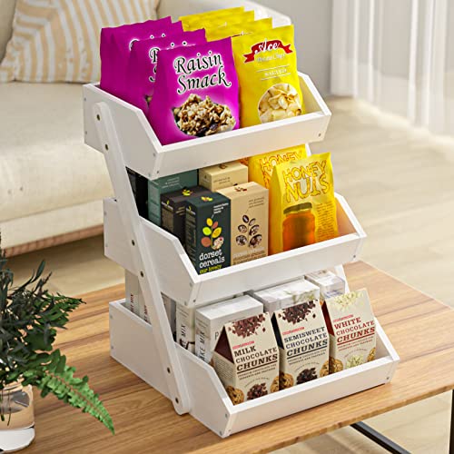3 Tier Fruit Basket for Kitchen Counter (White / 3-Tier)