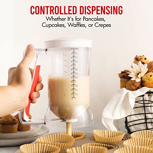 Mess Free Pancakes Pourer & Cupcake Batter Dispenser (White)