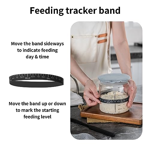 Sourdough Starter Jar 35OZ Wide‑Mouth (Wood Lids-1 Pack)
