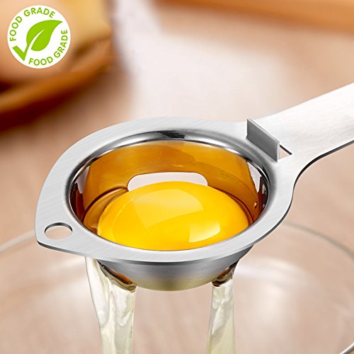 Egg Separator Egg Yolk White Separator Stainless Steel Egg White Yolk Sifting Filter Egg Divider Kitchen Tool for Baking