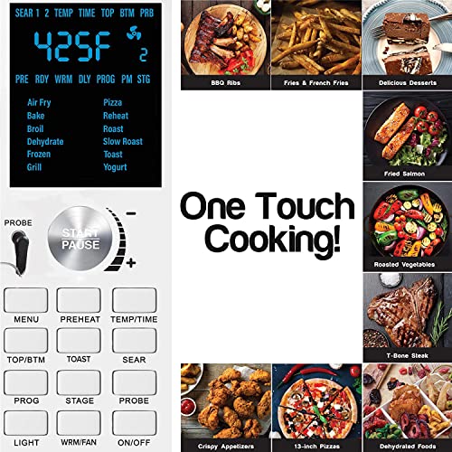Bravo Convection Toaster Ovens Air Fryer Combo with 30QT Large Capacity For A Whole Chicken and 13" Pizza. Multi (Stainless Steel)