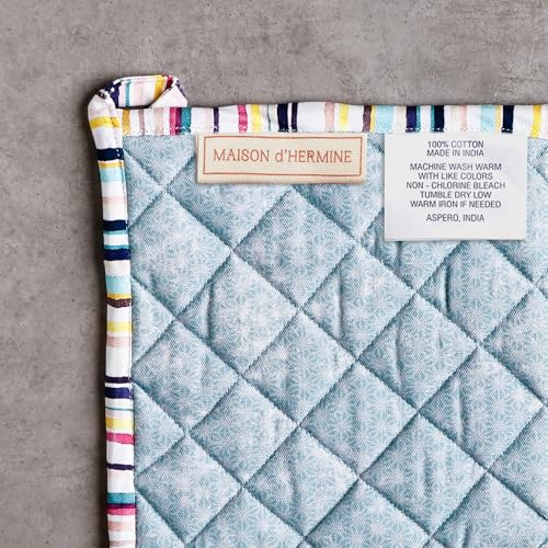 100% Cotton Oven Mitt & Pot Holder Set (054 - Sweet Rose Lavender - Lush / 7.5" x 13" & 8" x 8" (Oven Mitt & Pot Holder))