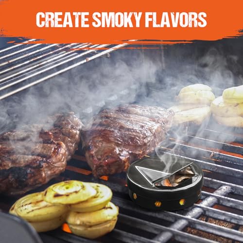 Onlyfire BBQ Wood Chip Smoker Box with Lid for Grills