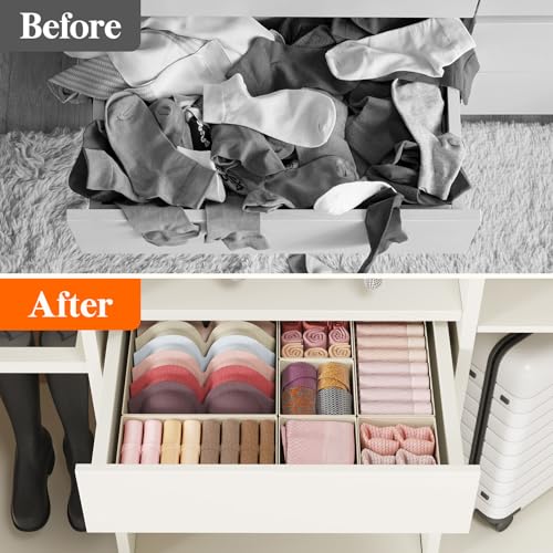Drawer Organizer Clothes for Closet (16 Count)