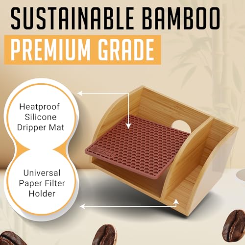 Pour Over Caddy for Chemex Bodum Cosori Coffee Makers Brown (Brown)