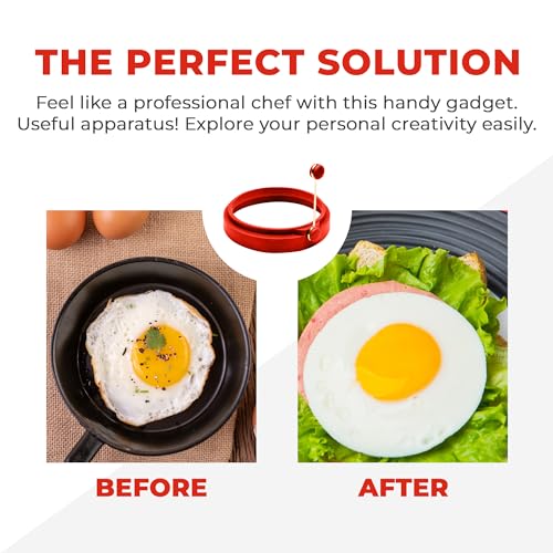 Professional 4 Inch Silicone Egg Ring (Red 4-Pack)