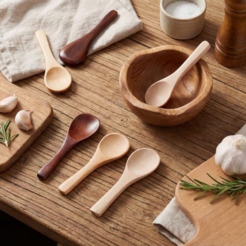 24 Pcs Small Wooden Spoons (Multiple Color)
