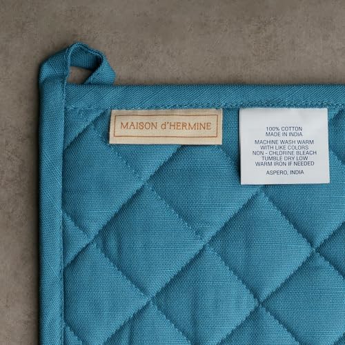 100% Cotton Oven Mitt & Pot Holder Set (122 - Enora / 7.5" x 13" & 8" x 8" (Oven Mitt & Pot Holder))
