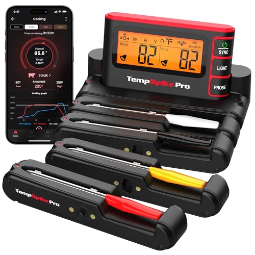 Wireless Meat Thermometer Digital with App (4 Probes)