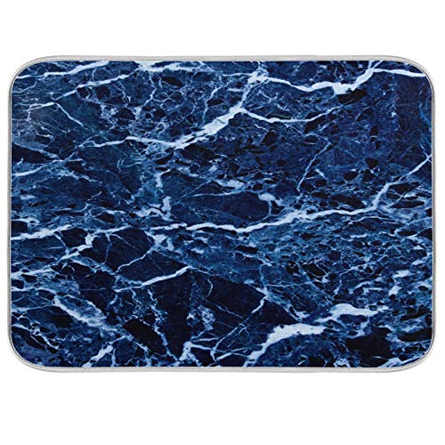 Super Absorbent Dish Drying Mat (Navy Blue Marble / 18" x 24")