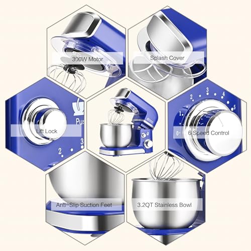 Stand Mixer 3.2Qt Mini Electric Food Mixer