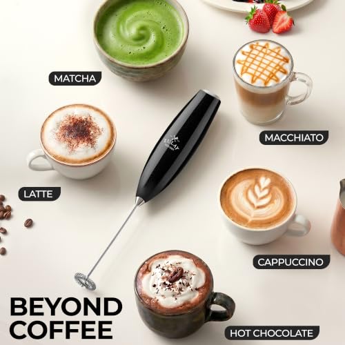 Zulay Powerful Milk Frother for Coffee with Upgraded Titanium Motor (Fusion Black / OG Frother)