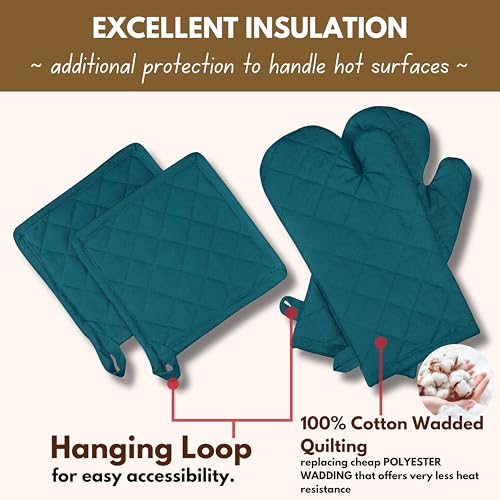 Pot Holders and Oven Mitts Sets for Kitchen Heat Resistant