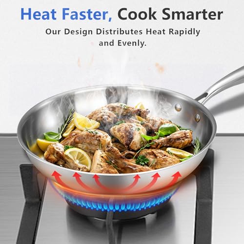 12" Tri Ply Stainless Steel Frying Pan (12 Inch)