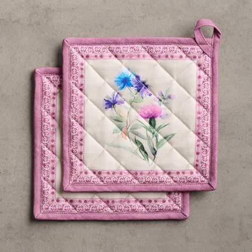 Pot Holders 100% Cotton Potholders (038 - Chardon / 8" x 8" (Pot Holder Pack of 2))