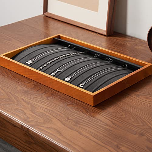 Wood 13 Grids Necklace (Grey 13 grid necklace/pendant/bracelet tray)