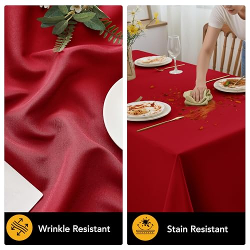10 Pack Red Tablecloths for Rectangle Tables (Red / 60x102 In, 10 Pack)