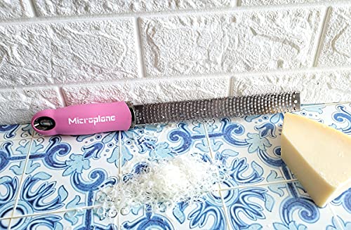 Premium Classic Citrus Zester Tool and Parmesan Cheese Grater (Bubblegum Pink)