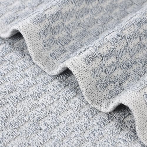 Juno Viscose Cotton Blend Medium Weight Towels (8 Piece Towel Set / Denim Blue)