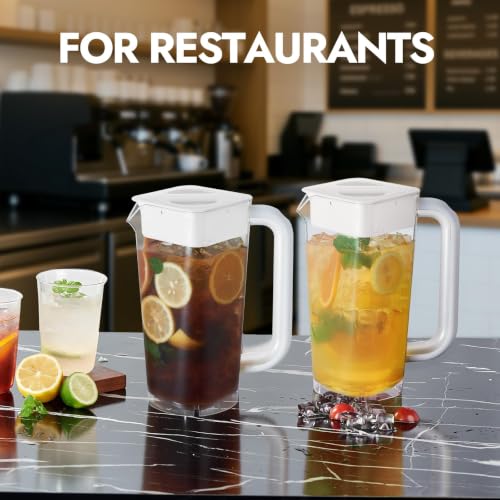 4Pk 2L 68oz Plastic Pitcher w (White-4pack)