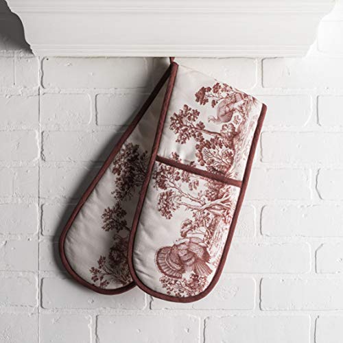 Double Oven Mitts 100% Cotton Double Oven Glove (098 - Holy Jouy - Brown / 7" x 35" (Double Oven Mitt))