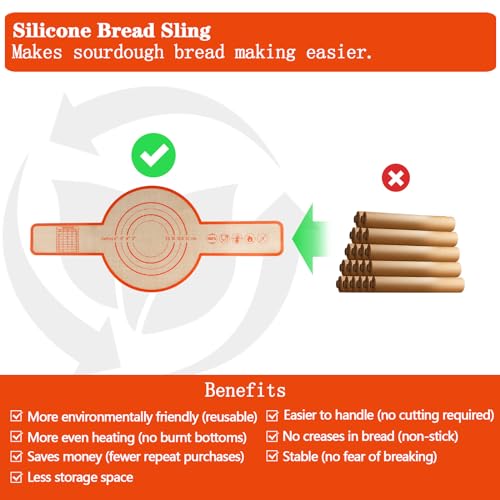 2 Pack Thickened Silicone Bread Sling (Orang-20.9"L x 8.7"W)