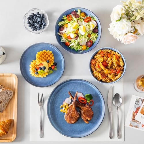 ANYA 24 Pieces Plates and Bowls Set (Blue / 24 Pcs (Service for 6))