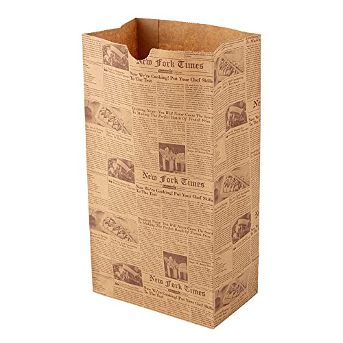 Bag Tek 6 Lb Disposable Lunch Bags 100 Sturdy Take Out Bags (6 lb / Kraft Newsprint)