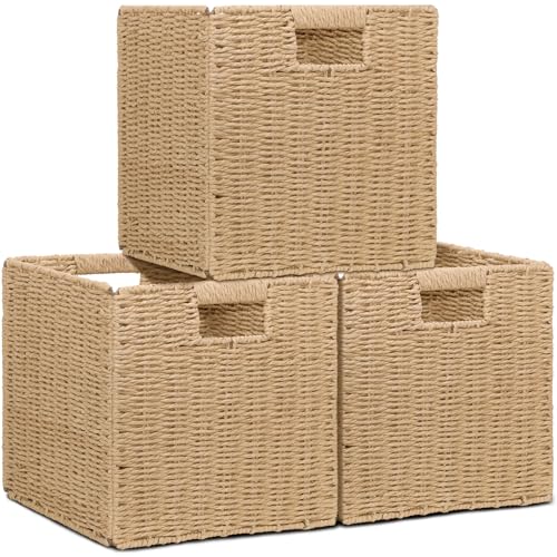 Wicker Storage Baskets for Organizing (Natural 11 inch)