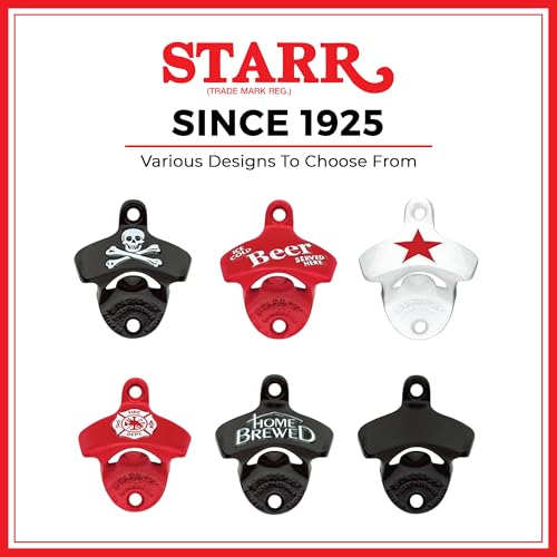 Original White with Red Star Wall Mounted Bottle Opener