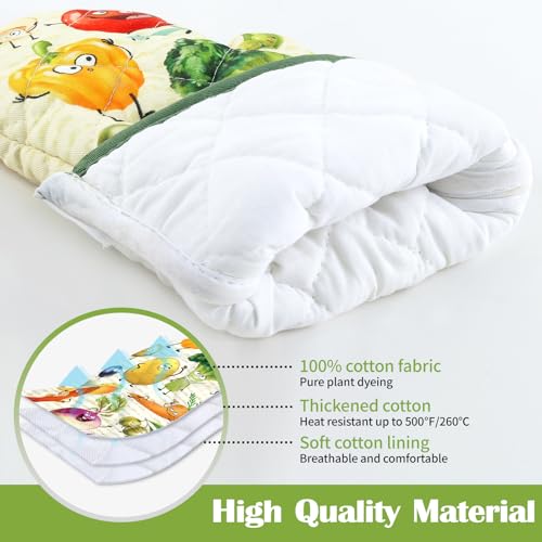 Vegetable Oven Mitts and Pot Holders Set (Vegetables / Oven Mitt x2 & Pot Holder x2)