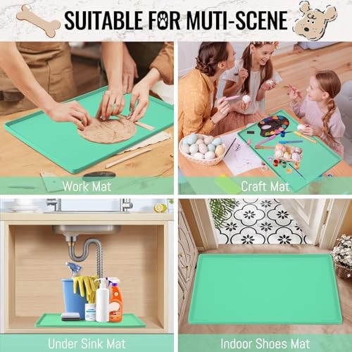 Dog & Cat Food Mat (Green / 24''×16'')