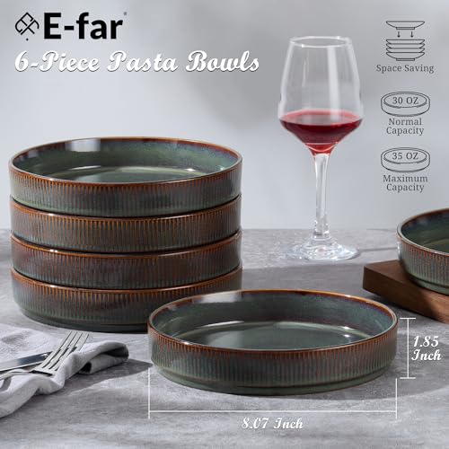 Pasta Bowls Set of 6 (Blackish Green)