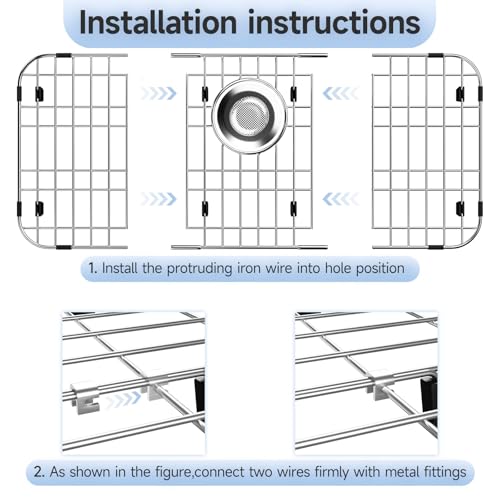 27.5'' x 13.5'' Stainless Steel Sink Protector with Sink Strainer