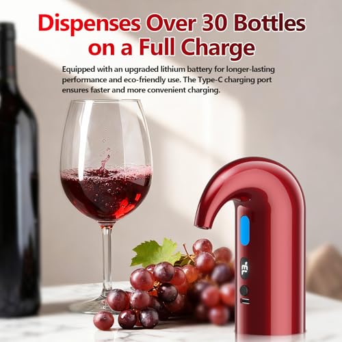 Fathers Day Gift Electric Wine Aerator & Dispenser (Mini / Lucky red)