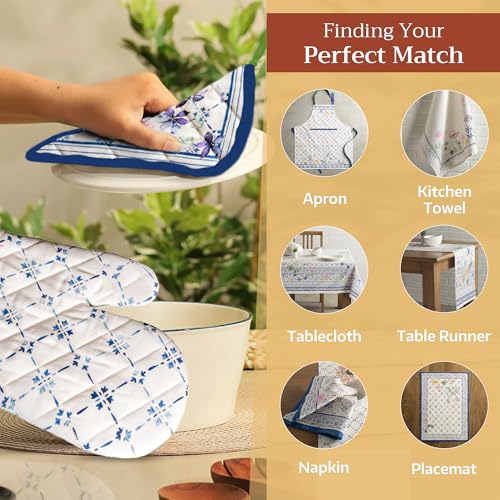 Pot Holders 100% Cotton Potholders (015 - Faience / 8" x 8" (Pot Holder Pack of 1))