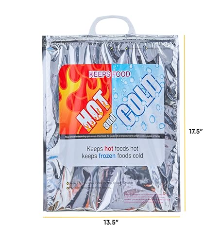 Hot and Cold Insulated Bags for Food Delivery (Medium (Meal and Grocery Size))