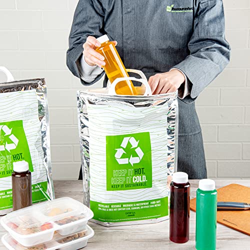 Green And Silver Plastic Thermal Bag (11.75")