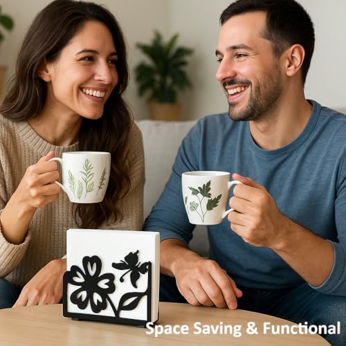 Butterfly Flower Napkin Holder for Table (2 Count)