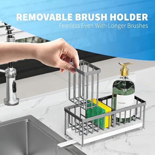 Sponge Holder for Kitchen Sink (Gray - 9.25″)