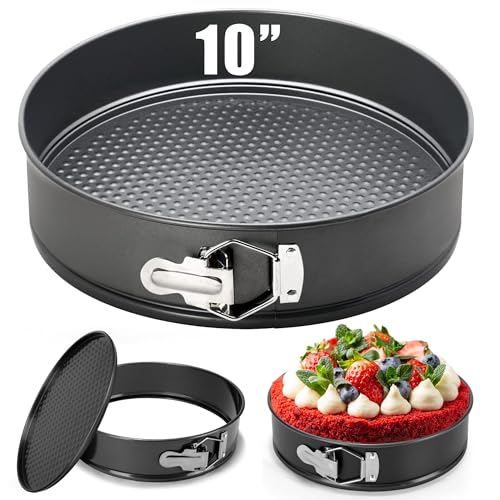 10 Inch Springform Pan Baking Pans Round Leakproof Nonstick Removable Bottom Bakeware for Cake (Round / 10 Inch)