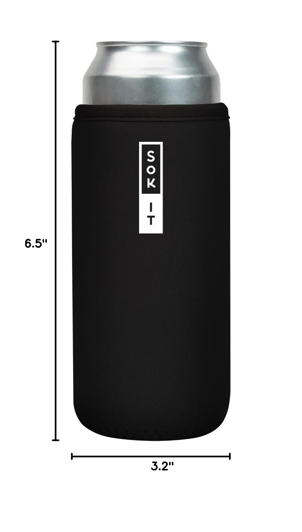 CanSok Sleeve for Beer & Soda Insulated Neoprene Cover (Black / 25oz Can Sleeve)
