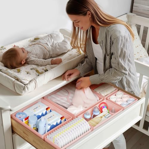 Drawer Organizer Clothes Storage (Pink / 20 Pack)