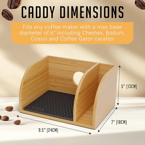 Pour Over Caddy with Lid for Chemex Bodum Cosori Coffee Makers Black (Black-1)