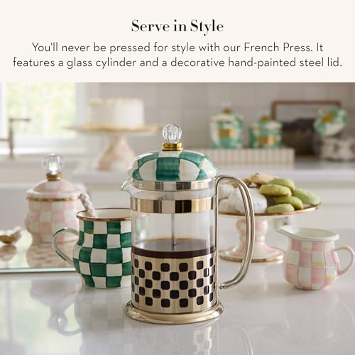 Coffee French Press (Emerald Check)