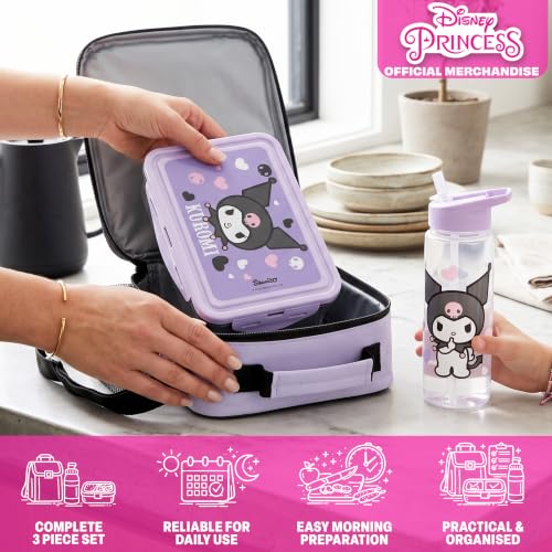 Kuromi Girls Lunch Box 3Pc Set (Purple Kuromi)