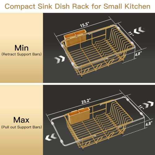 Gold Dish Drying Rack in Sink (Gold / For 12"-30"w Sink)