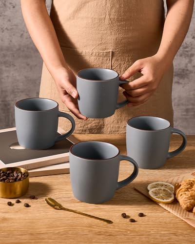 Mercury Coffee Mugs 13 oz (Mercury-Dark Grey / 6 Count (Pack of 1))
