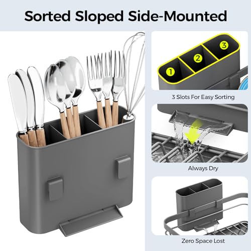 Urakify Dish Drying Rack for Kitchen Counter (Gray)